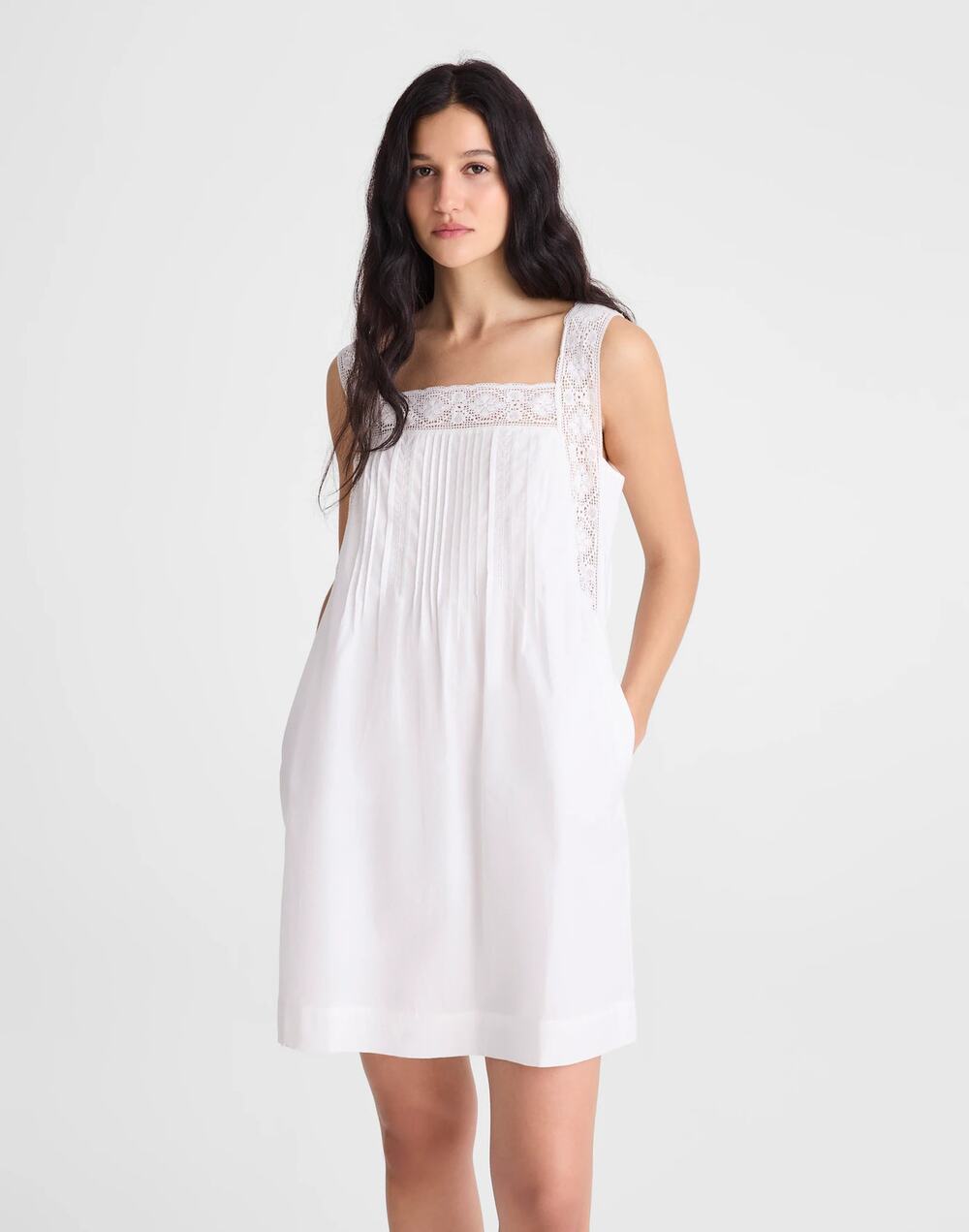 Madewell The Sophie Mini Dress NWT Women's L White Crochet Boho $118 Cottage